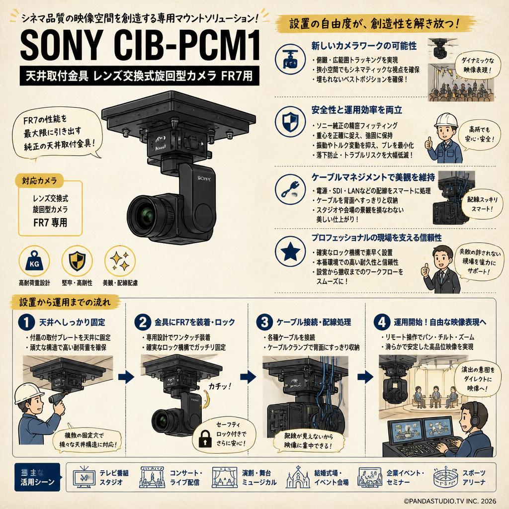 SONY CIB-PCM1 [天井取付金具 レンズ交換式旋回型カメラ FR7用] 概要