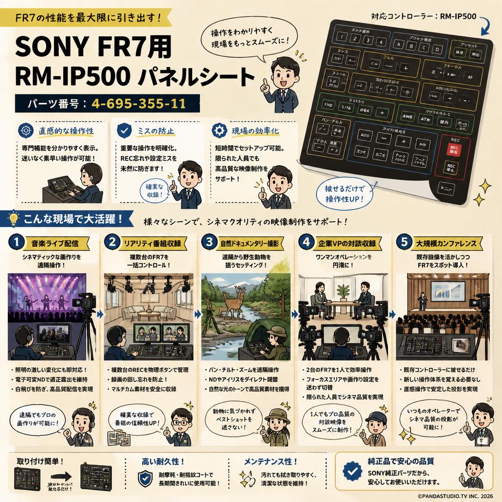 SONY FR7用 RM-IP500 パネルシート 【パーツ番号：4-695-355-11】 用途