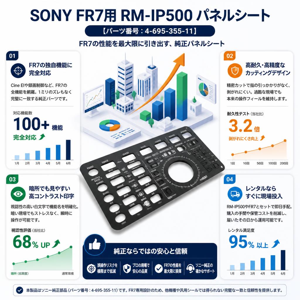 SONY FR7用 RM-IP500 パネルシート 【パーツ番号：4-695-355-11】 セールスポイント