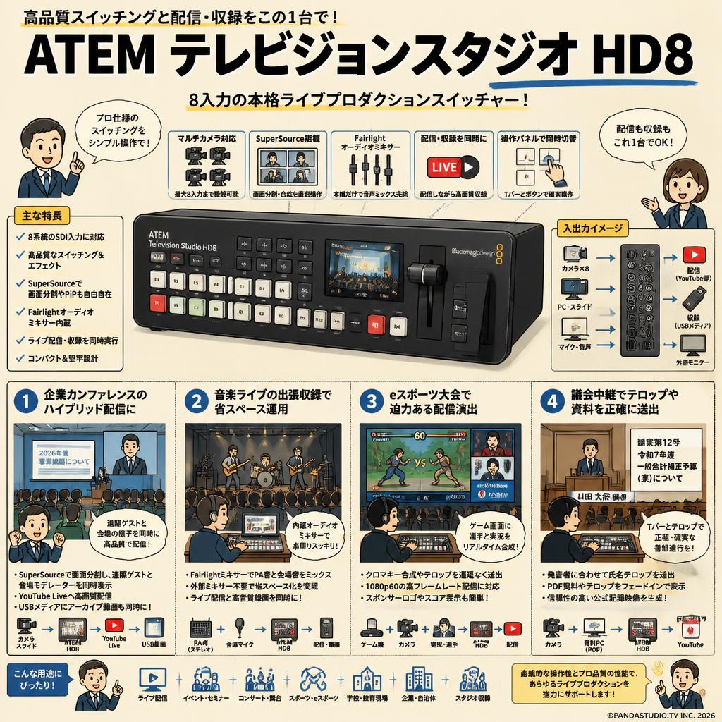 Blackmagic Design ATEM Television Studio HD8 用途