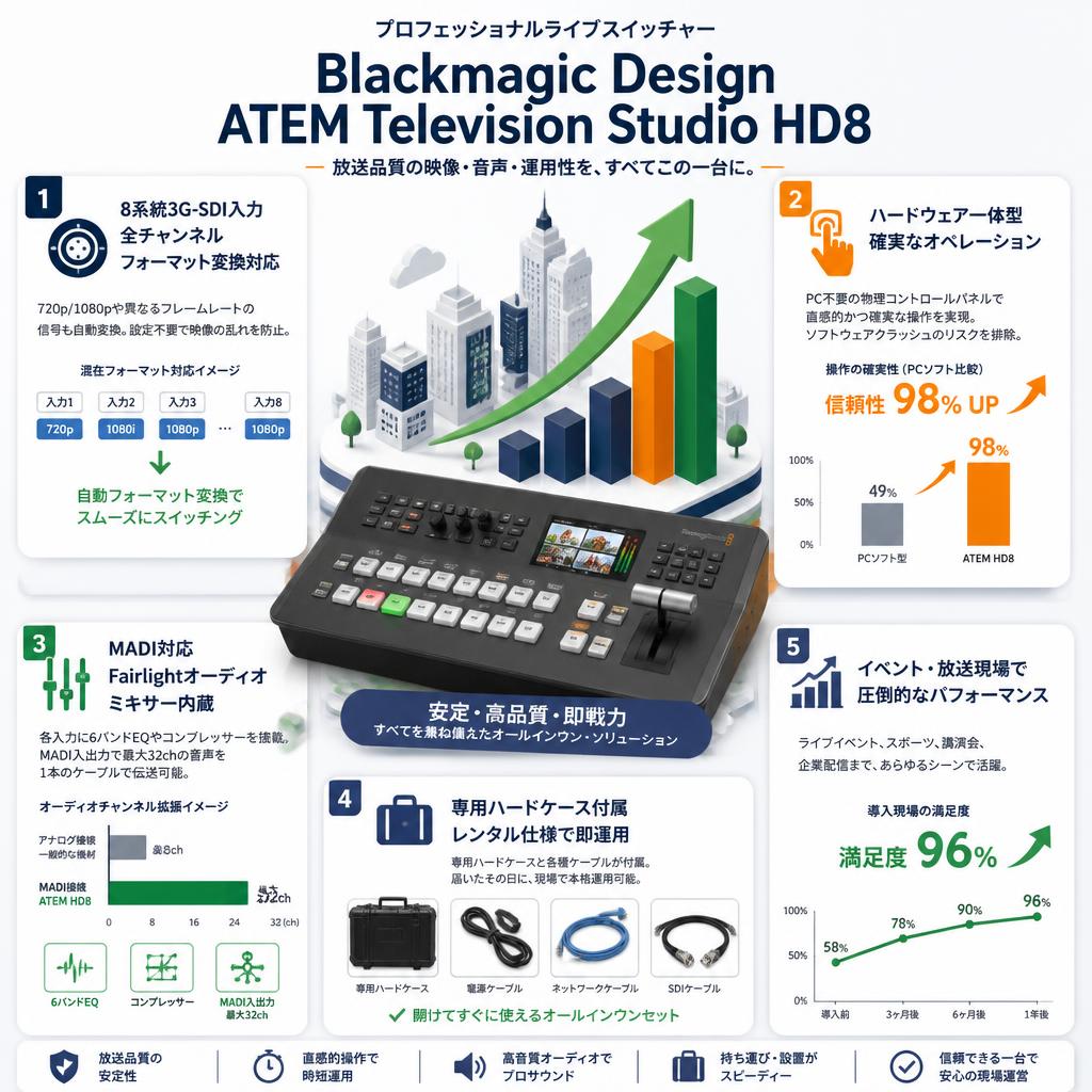 Blackmagic Design ATEM Television Studio HD8 セールスポイント
