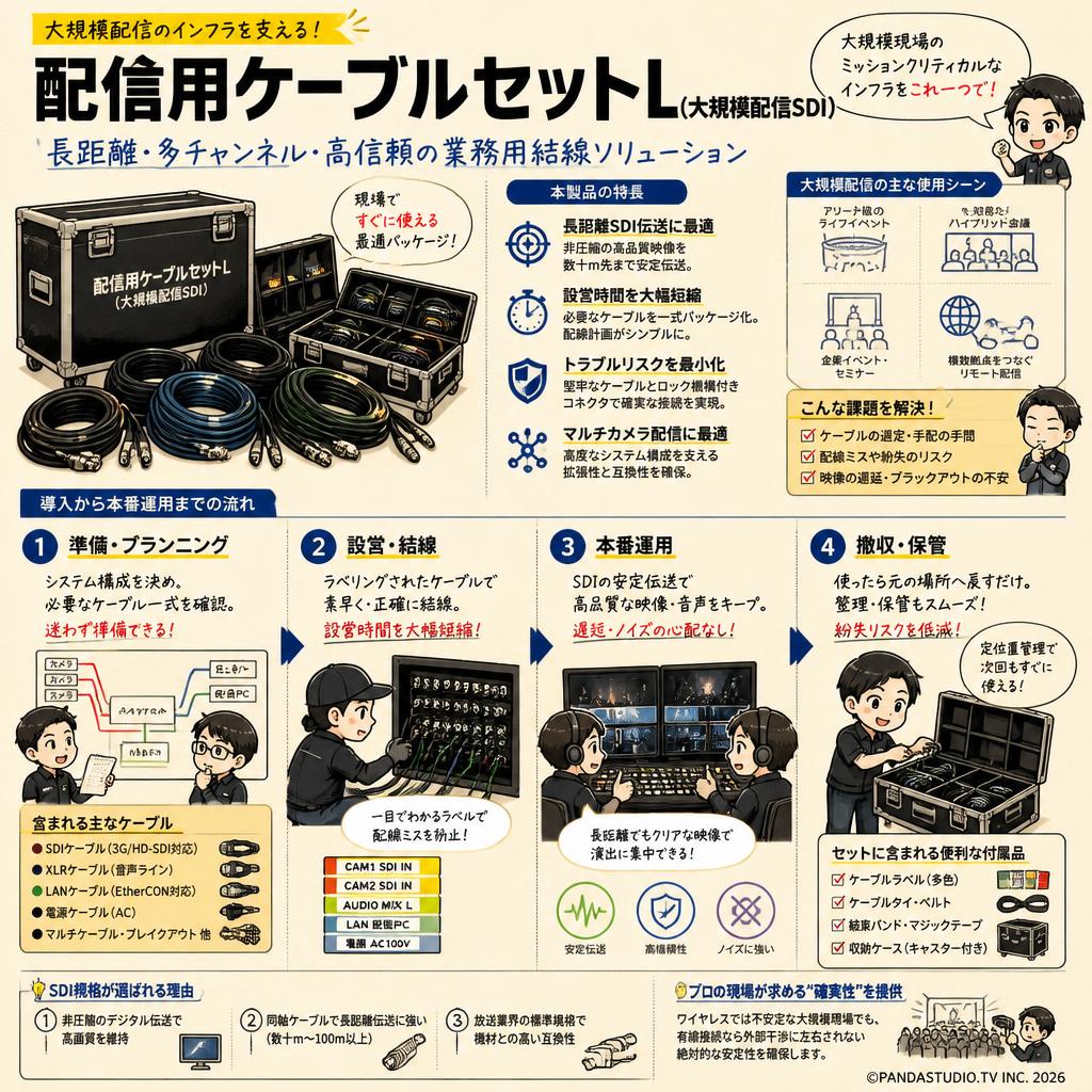 配信用ケーブルセットL（大規模配信SDI） 概要