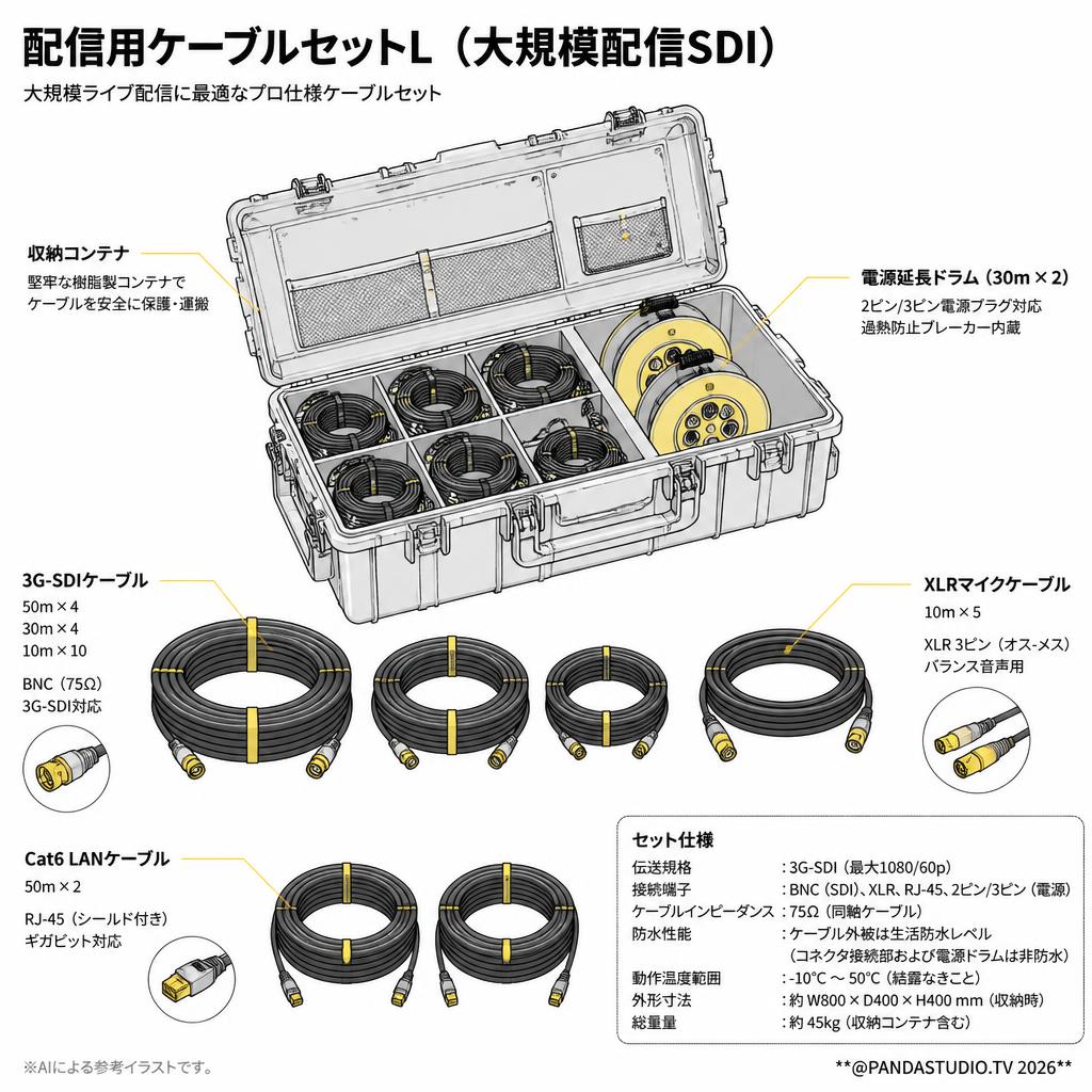 配信用ケーブルセットL（大規模配信SDI） スペック