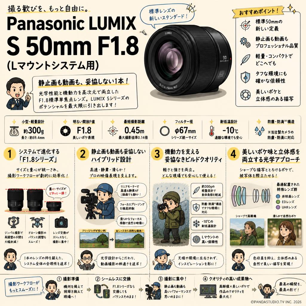 Panasonic LUMIX S 50mm F1.8 (Lマウントシステム用) 概要