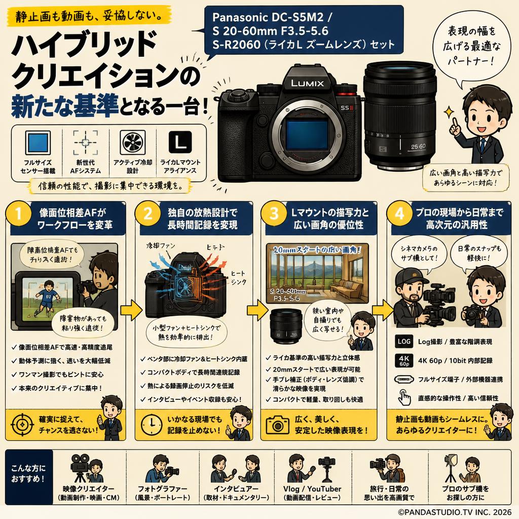 Panasonic DC-S5M2 /  S 20-60mm F3.5-5.6  S-R2060 (ライカL ズームレンズ) セット 概要