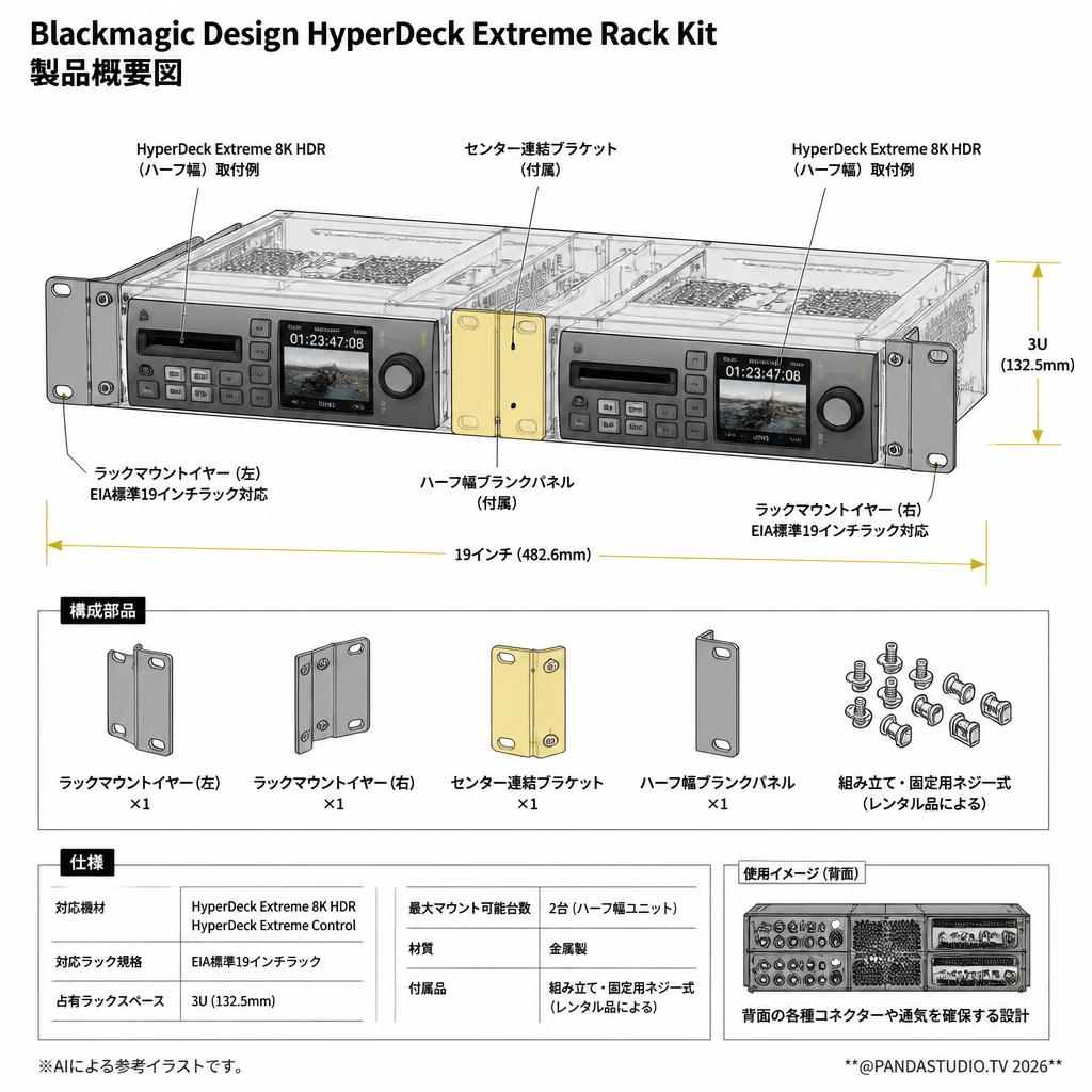 Blackmagic Design HyperDeck Extreme Rack Kit スペック