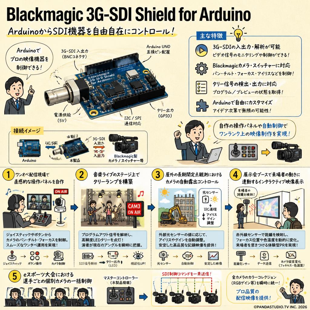 Blackmagic 3G-SDI Shield for Arduino 用途