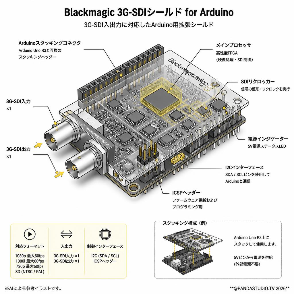 Blackmagic 3G-SDI Shield for Arduino スペック