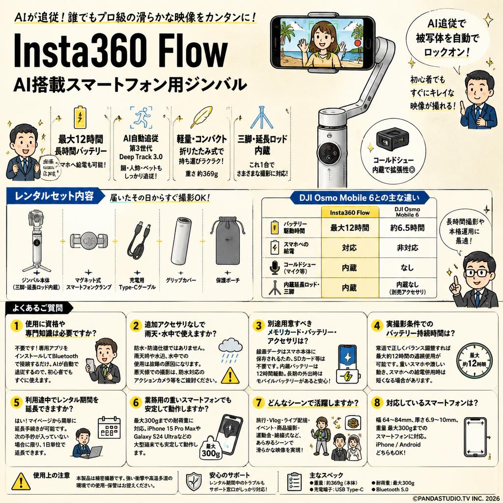 Insta360 Flow  AI搭載スマートフォン用ジンバル FAQ（よくある質問と答え）