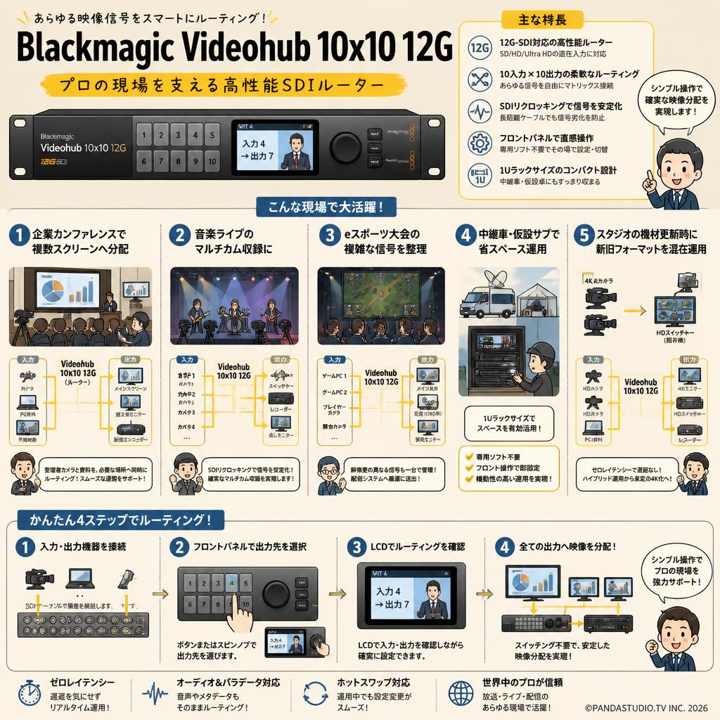 Blackmagic Videohub 10x10 12G 用途