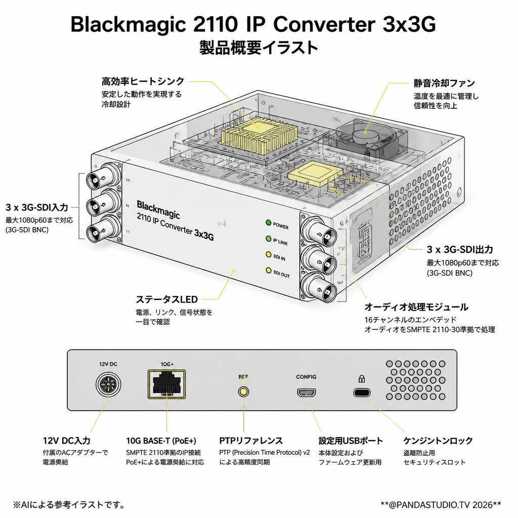 Blackmagic 2110 IP Converter 3x3G スペック
