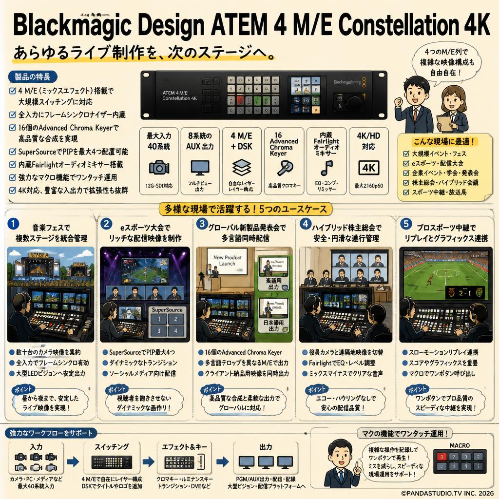 Blackmagic Design ATEM 4 M/E Constellation 4K 用途