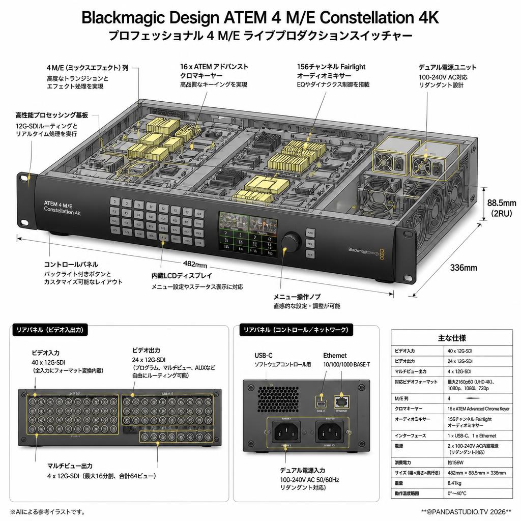Blackmagic Design ATEM 4 M/E Constellation 4K スペック