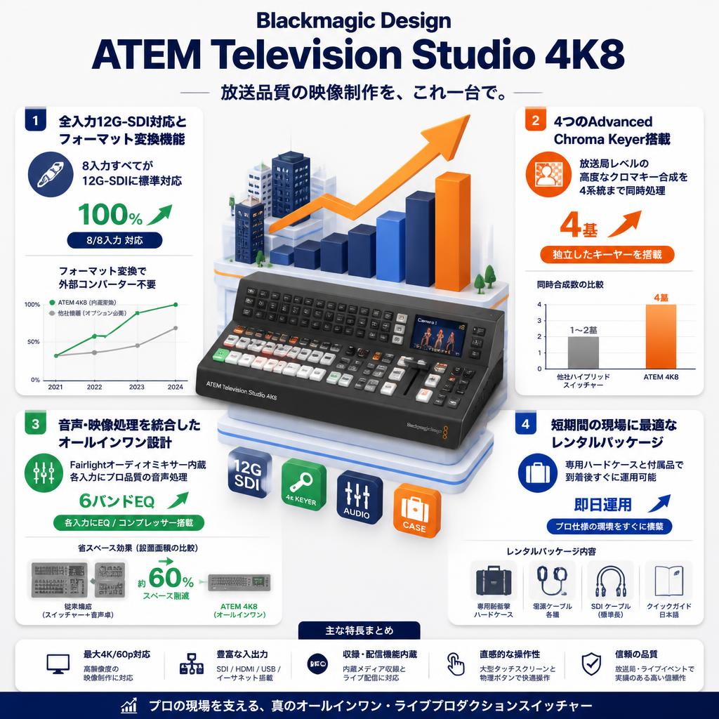 Blackmagic Design ATEM Television Studio 4K8 セールスポイント