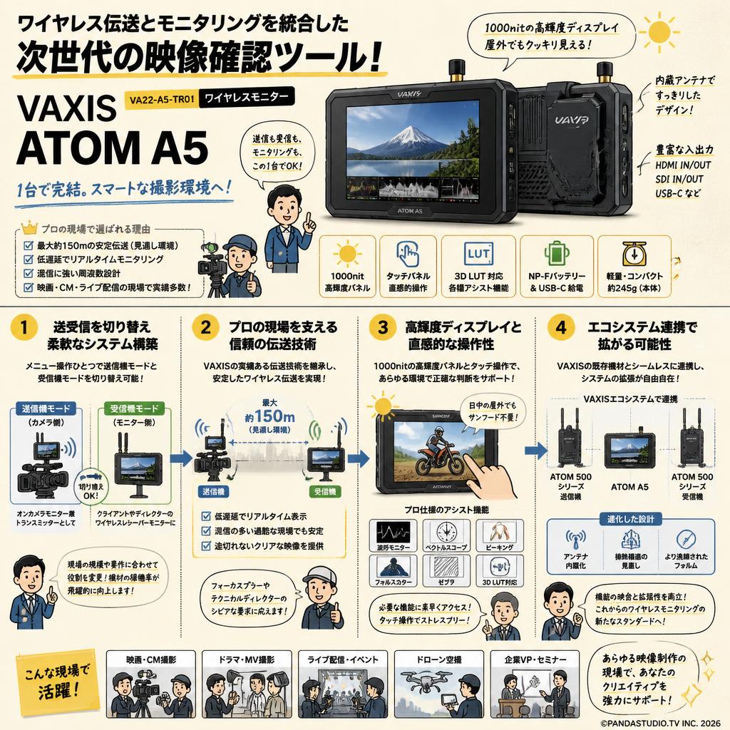 VAXIS VA22-A5-TR01 ATOM A5 ワイヤレスモニター 概要
