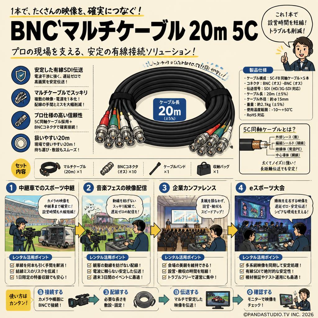 BNCマルチケーブル 20m 5C おもな対象のお客様