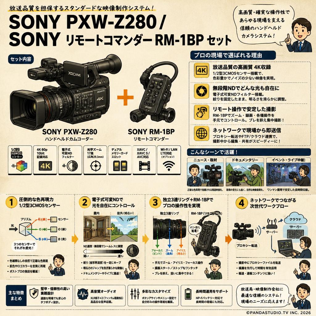 SONY PXW-Z280 / SONY リモートコマンダー RM-1BP セット 概要