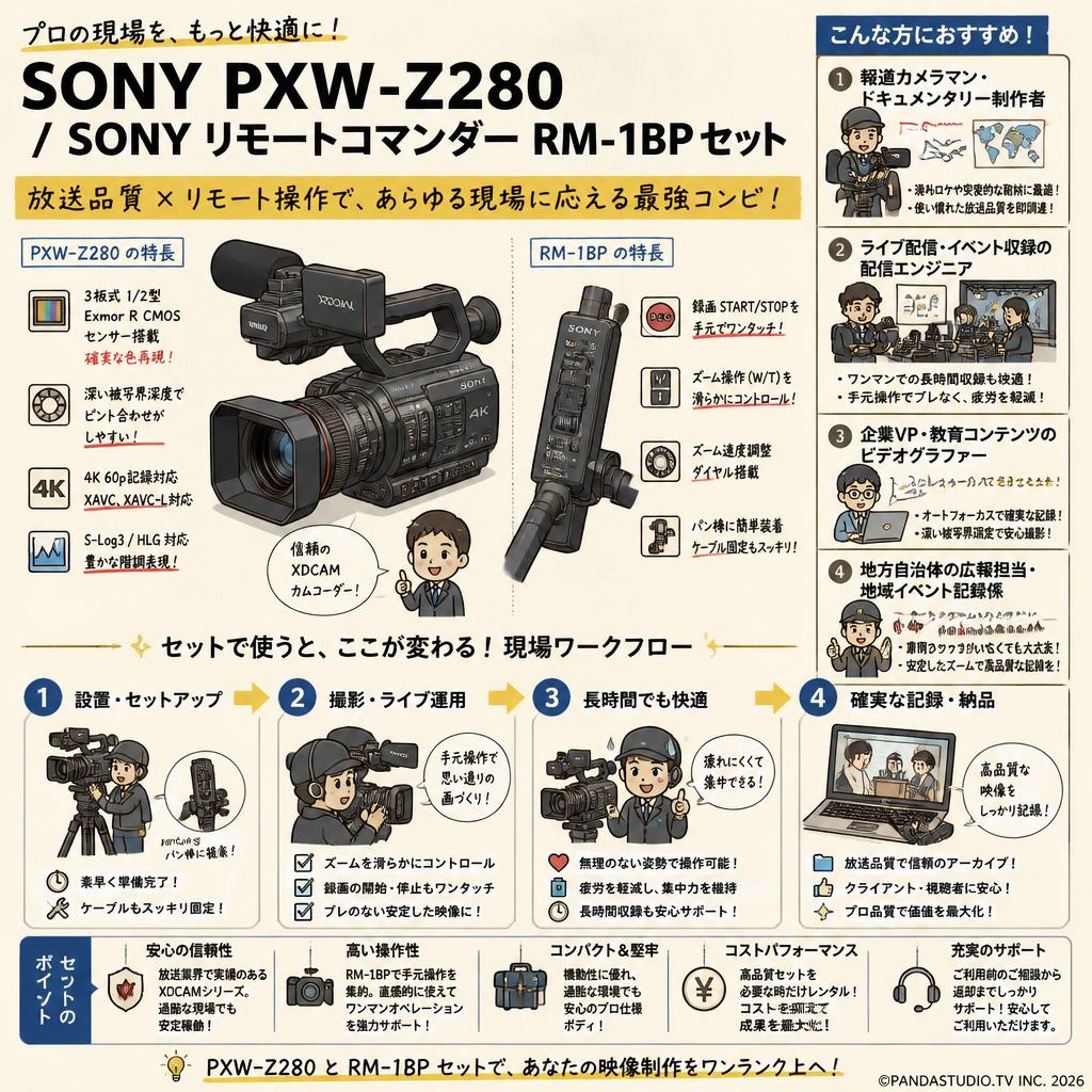 SONY PXW-Z280 / SONY リモートコマンダー RM-1BP セット おもな対象のお客様