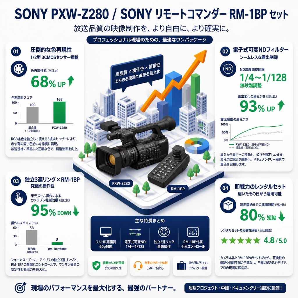 SONY PXW-Z280 / SONY リモートコマンダー RM-1BP セット セールスポイント