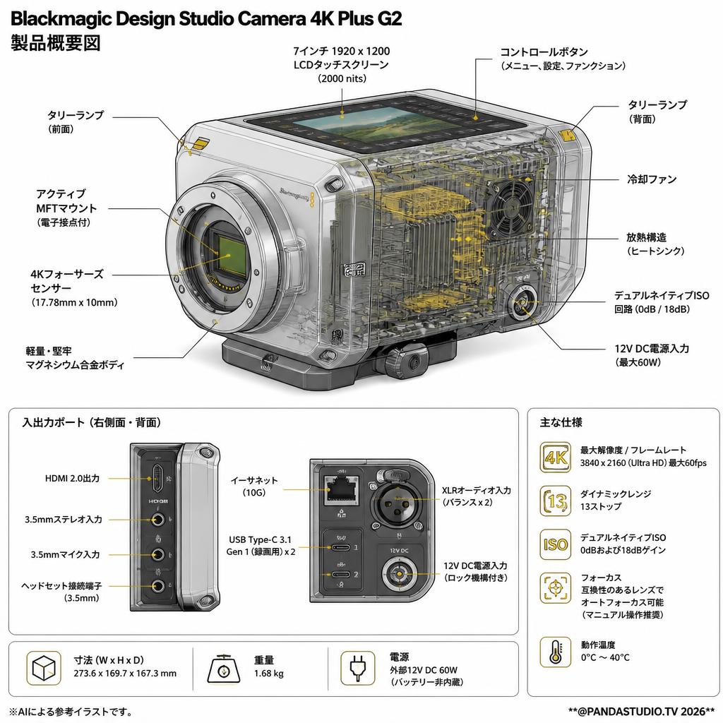 Blackmagic Design Studio Camera 4K Plus G2 スペック