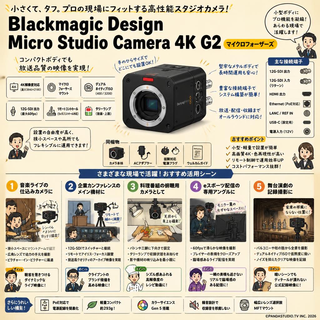 Blackmagic Design Micro Studio Camera 4K G2 / マイクロフォーサーズ 用途