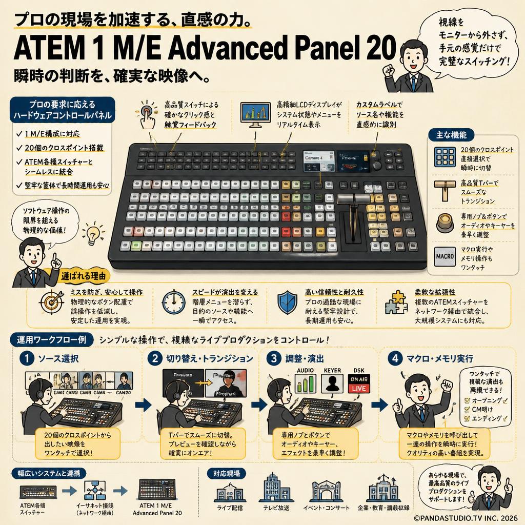 Blackmagic Design ATEM 1 M/E Advanced Panel 20 概要