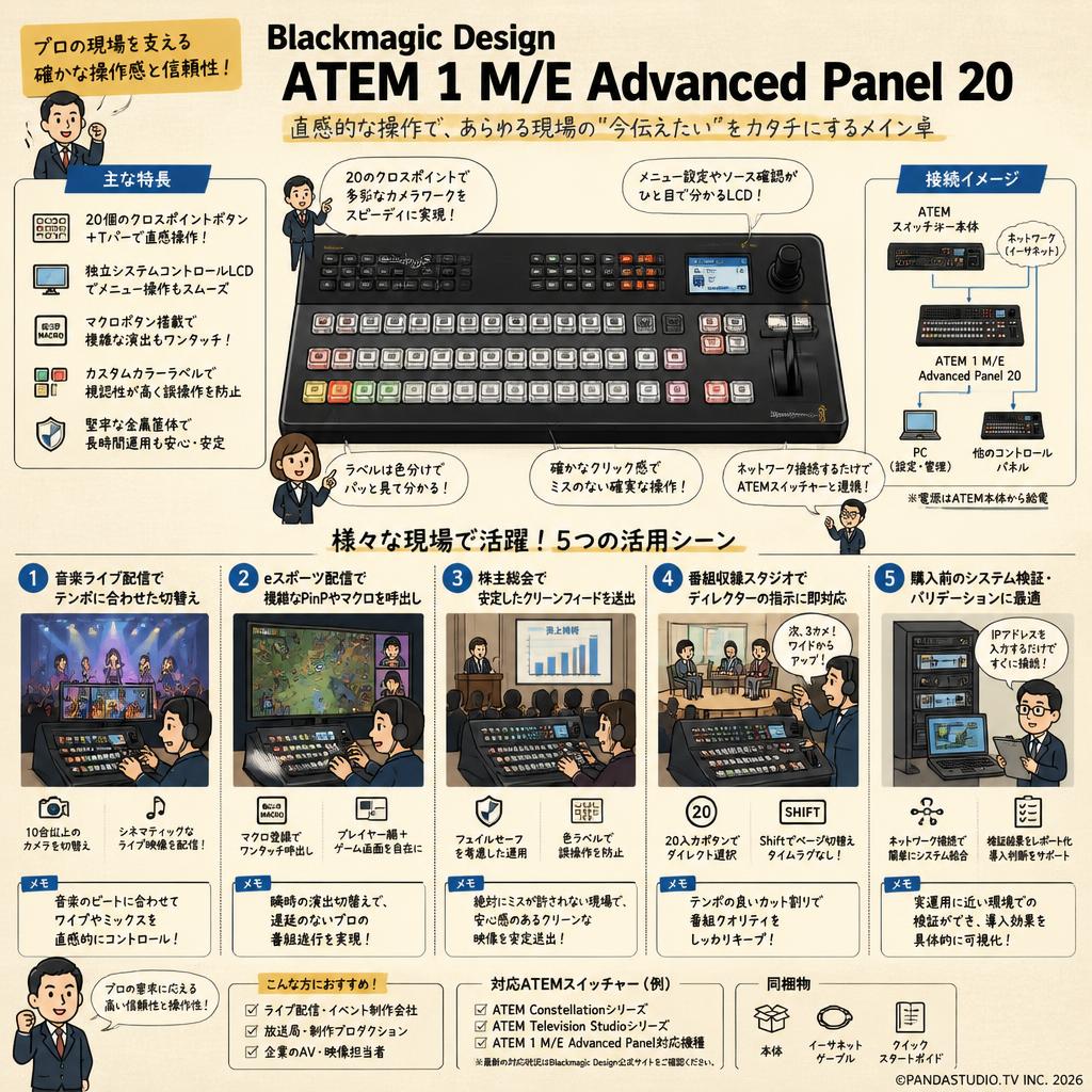 Blackmagic Design ATEM 1 M/E Advanced Panel 20 用途