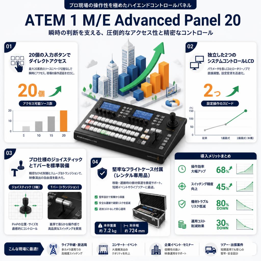 Blackmagic Design ATEM 1 M/E Advanced Panel 20 セールスポイント