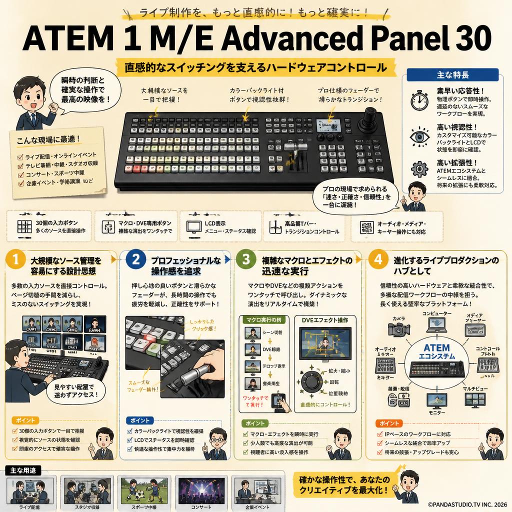 Blackmagic Design ATEM 1 M/E Advanced Panel 30 概要