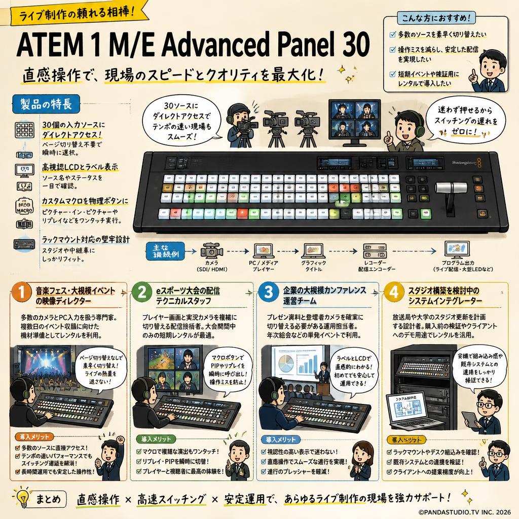 Blackmagic Design ATEM 1 M/E Advanced Panel 30 おもな対象のお客様