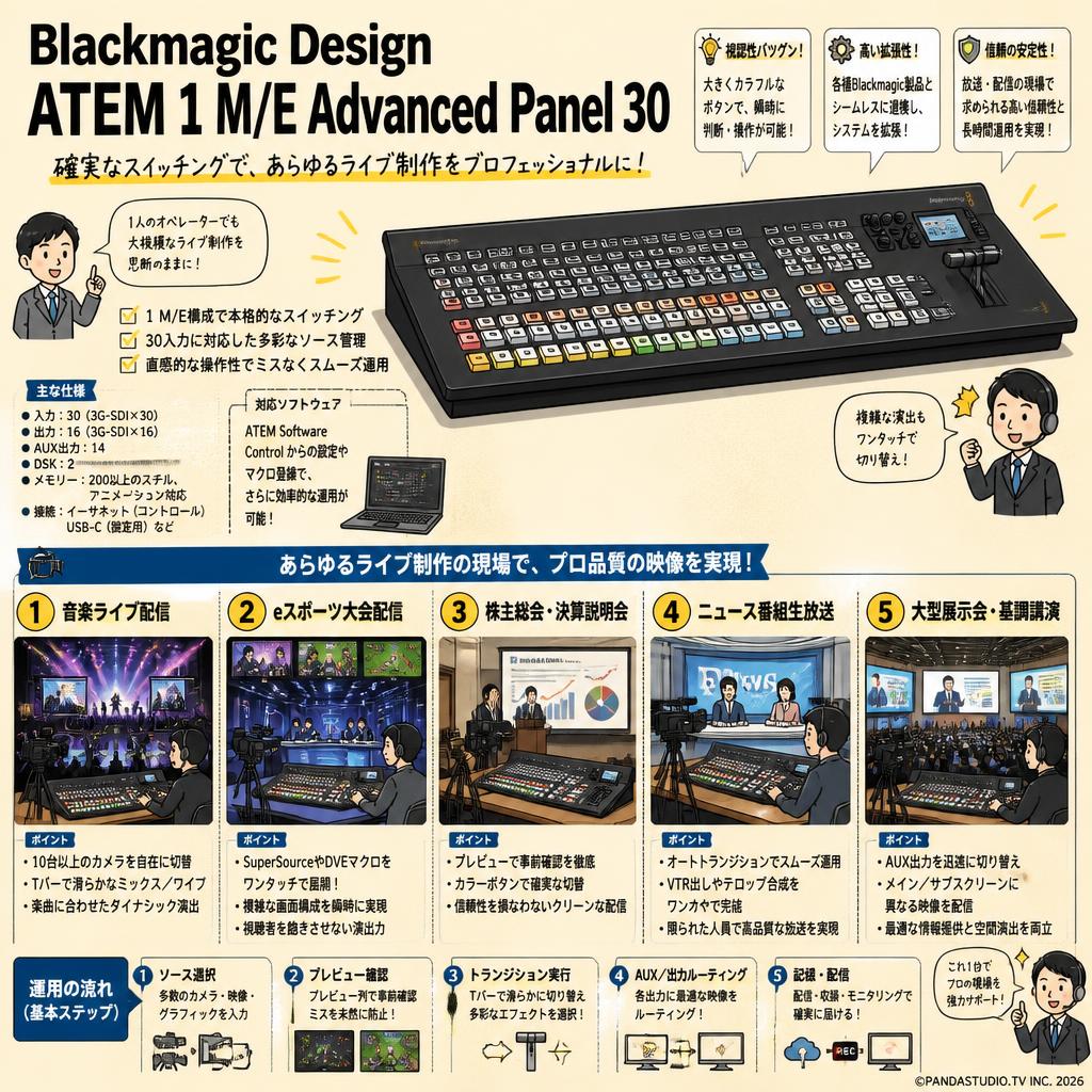 Blackmagic Design ATEM 1 M/E Advanced Panel 30 用途