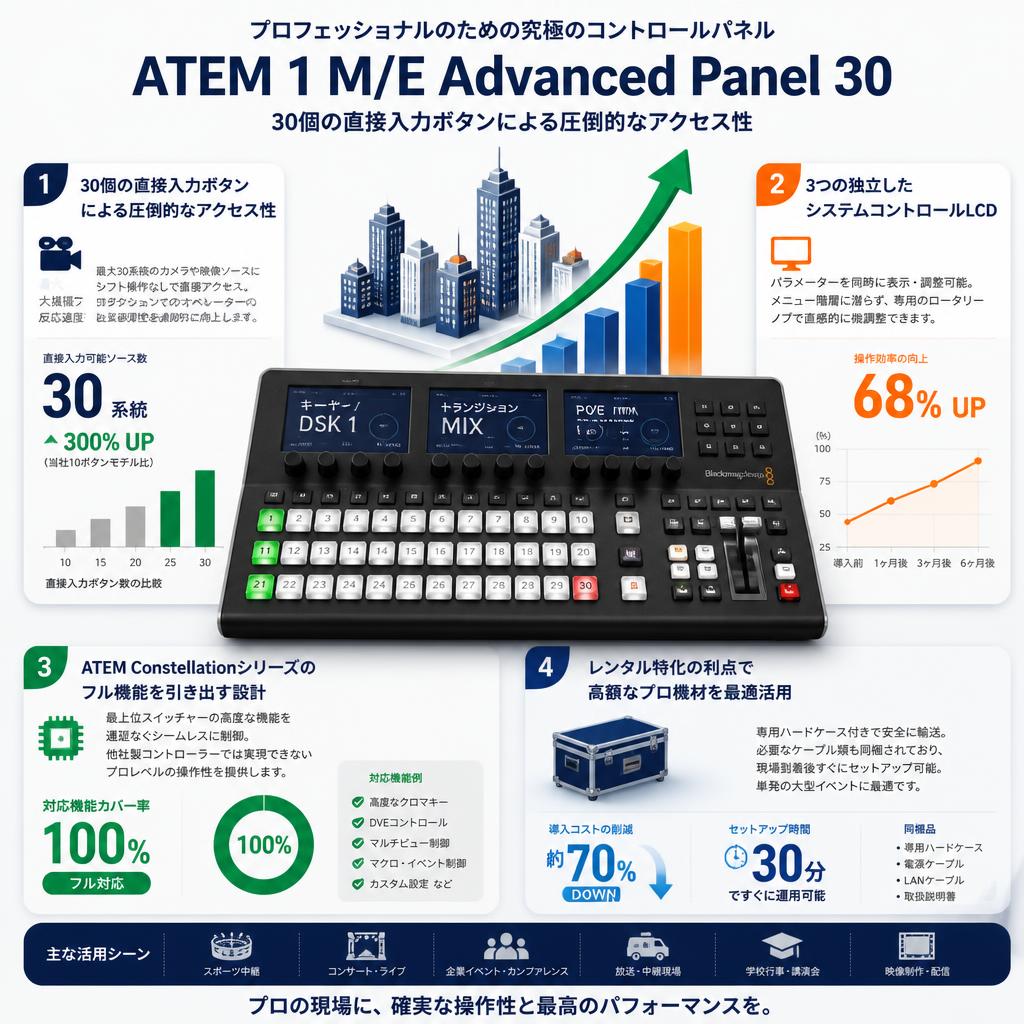 Blackmagic Design ATEM 1 M/E Advanced Panel 30 セールスポイント