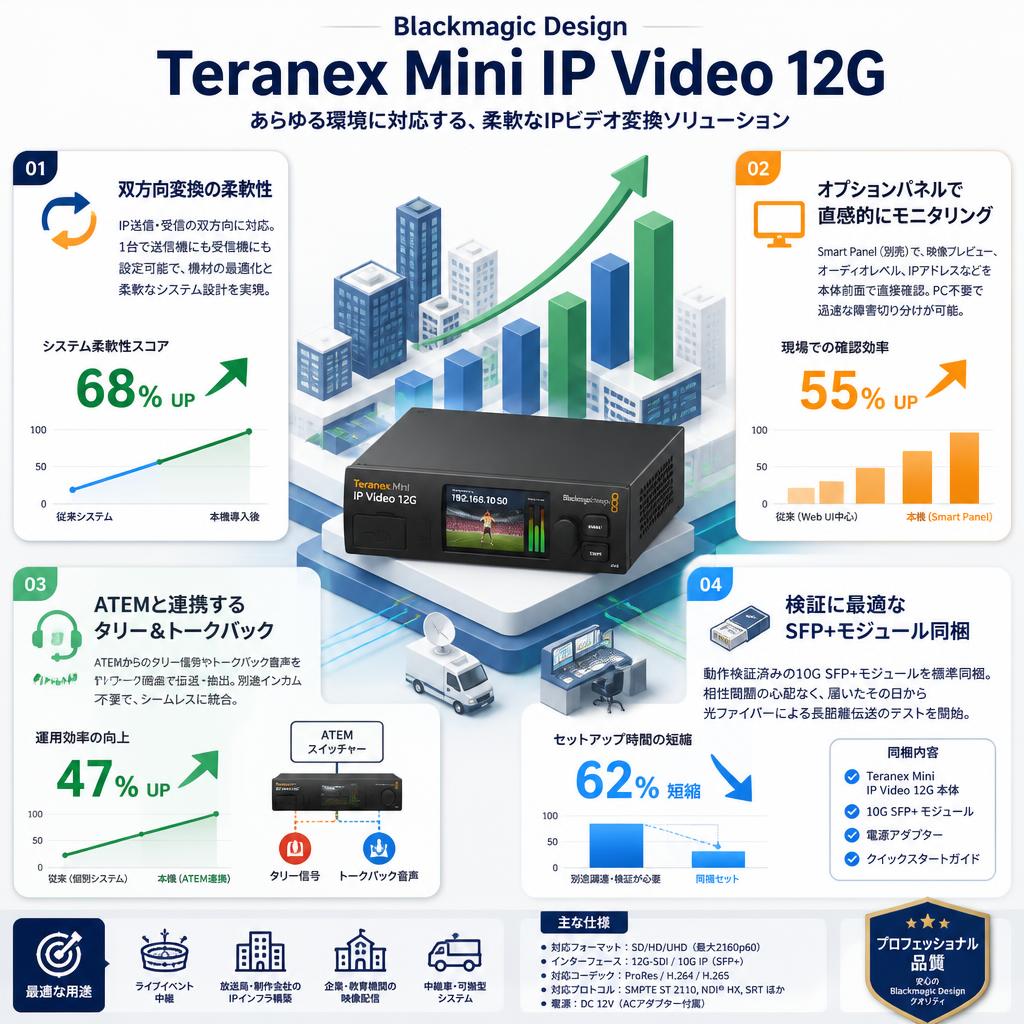 Blackmagic Design Teranex Mini IP Video 12G セールスポイント