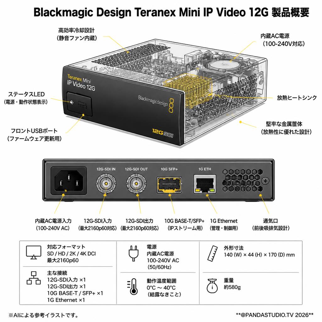 Blackmagic Design Teranex Mini IP Video 12G スペック