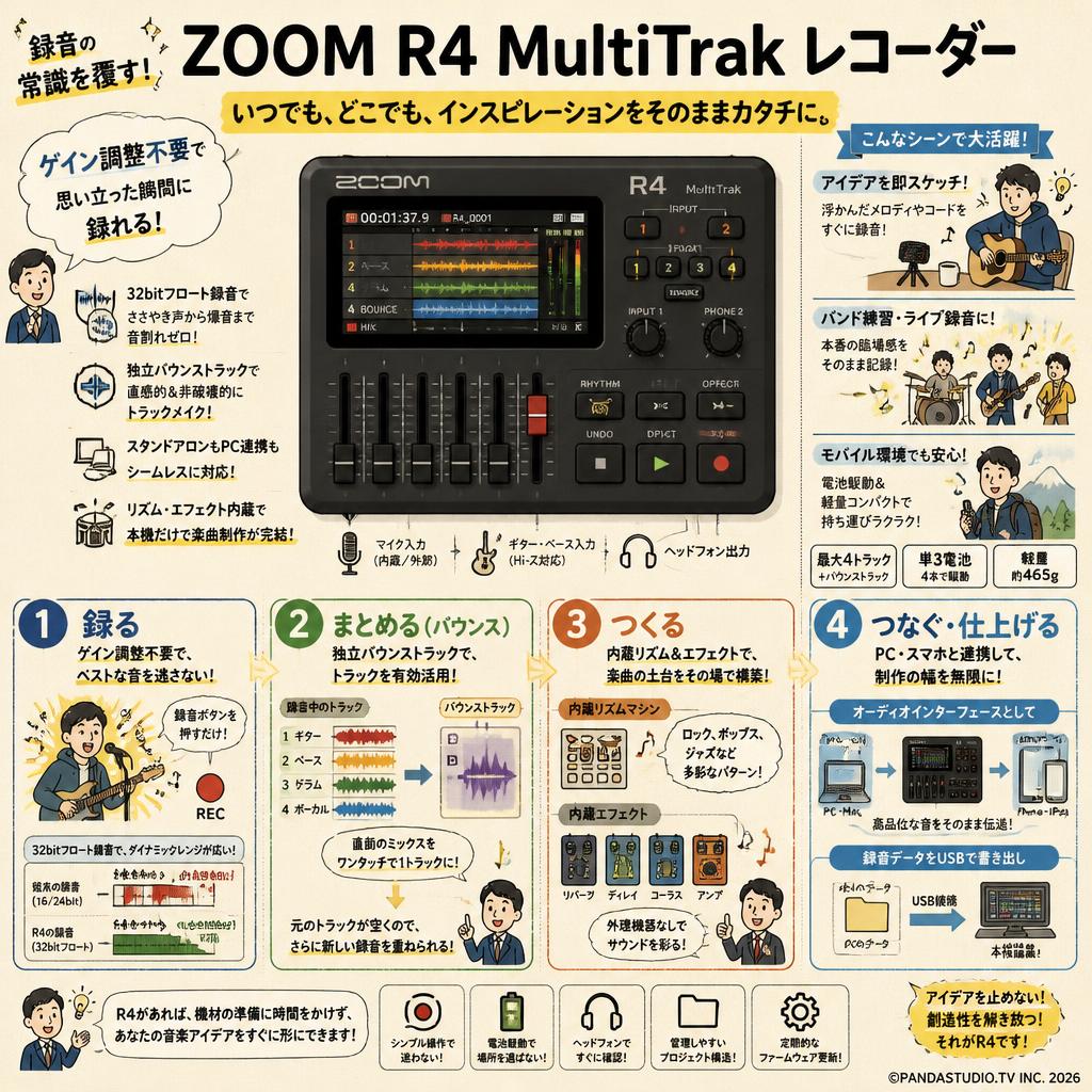 ZOOM R4 MultiTrak レコーダー 概要
