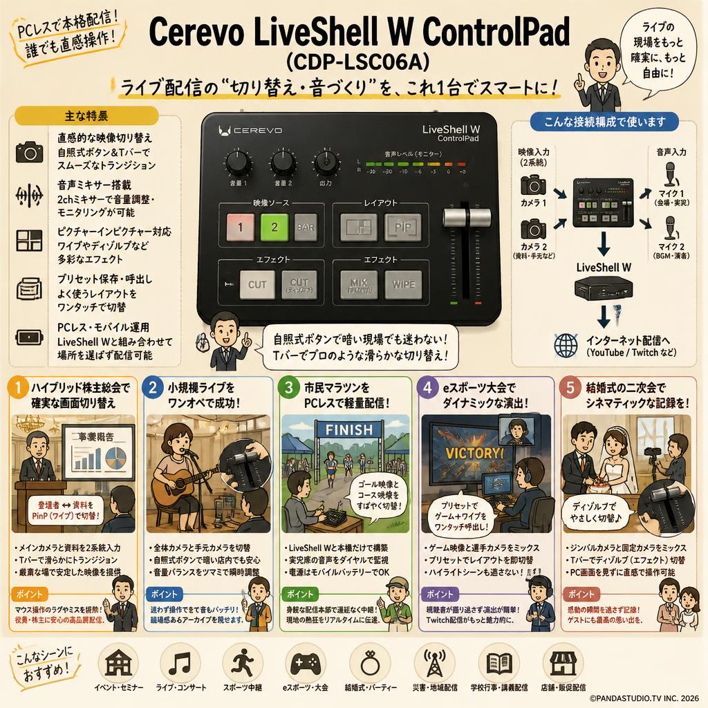 Cerevo LiveShell W ControlPad (CDP-LSC06A) 用途