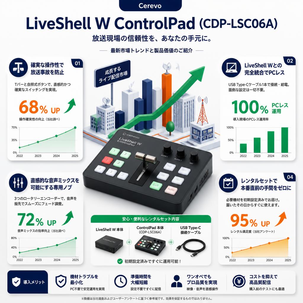 Cerevo LiveShell W ControlPad (CDP-LSC06A) セールスポイント
