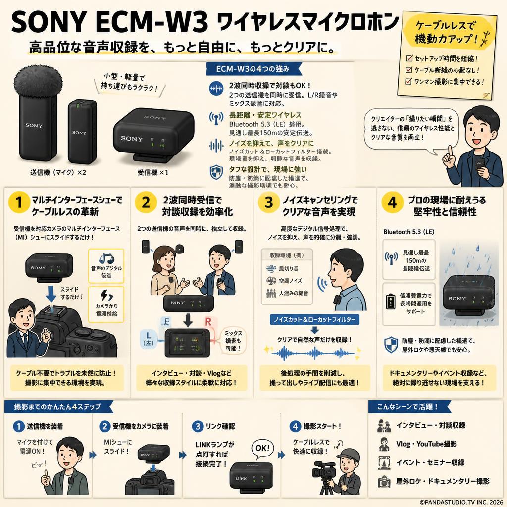 SONY ECM-W3 ワイヤレスマイクロホン 概要