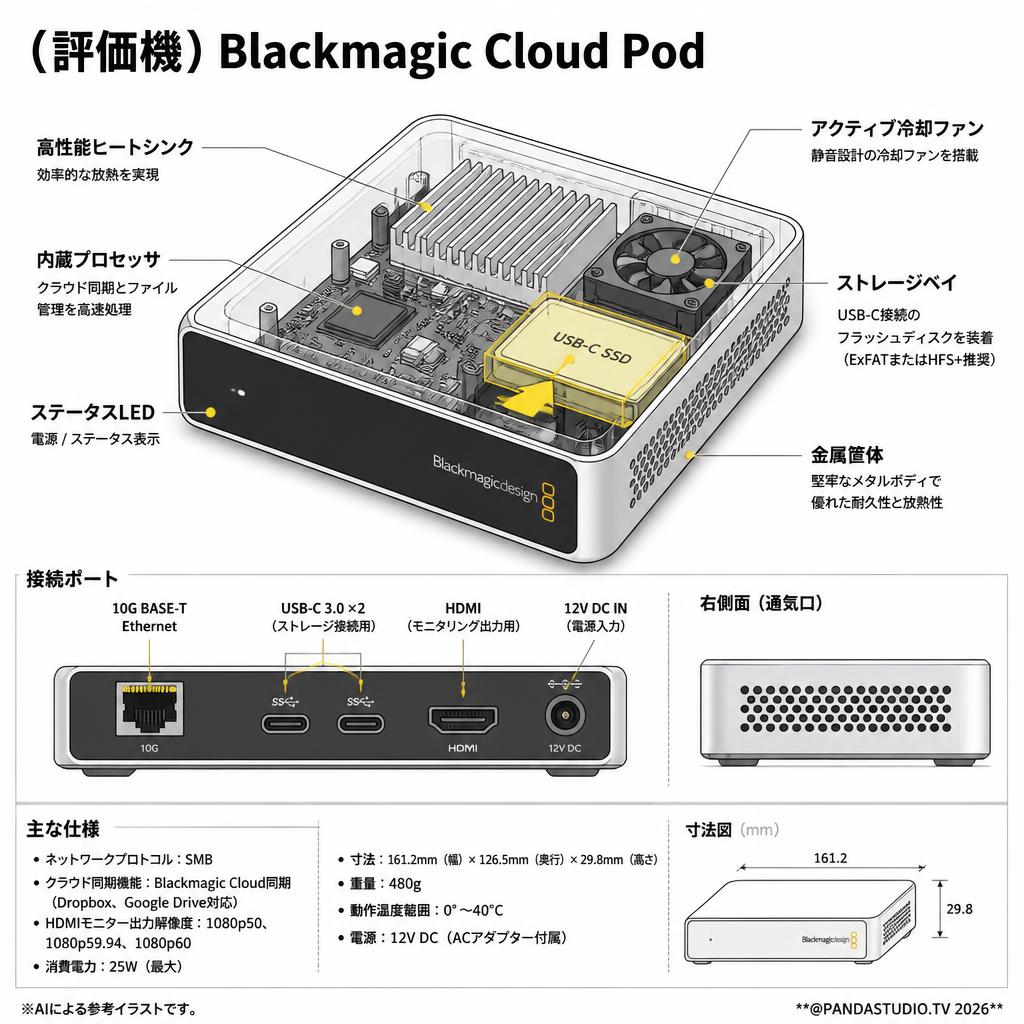 （評価機）Blackmagic Cloud Pod スペック