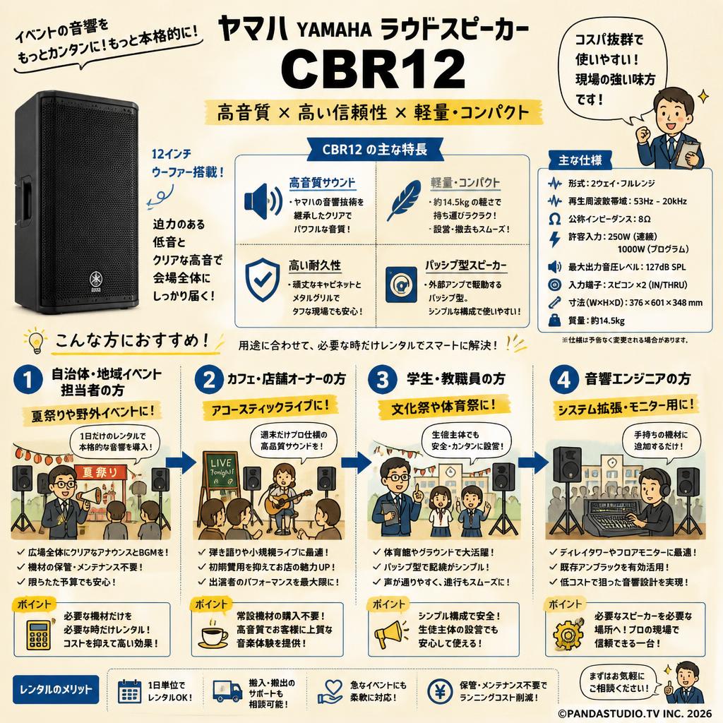ヤマハ YAMAHA ラウドスピーカー CBR12 おもな対象のお客様
