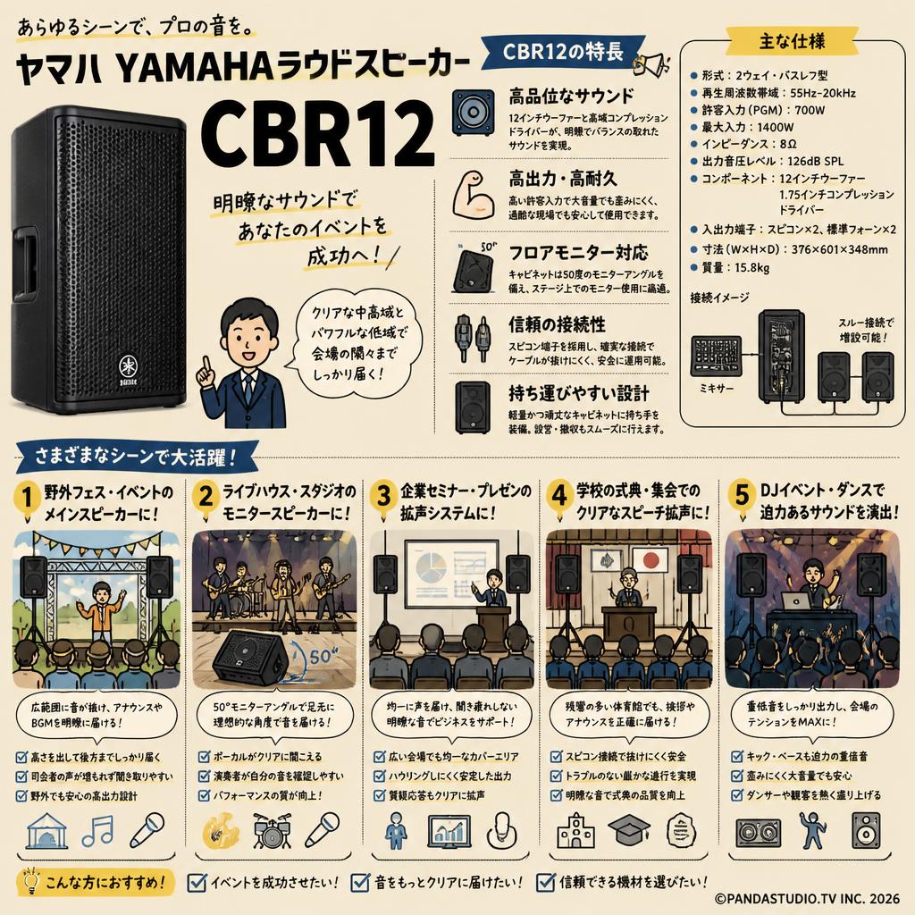 ヤマハ YAMAHA ラウドスピーカー CBR12 用途