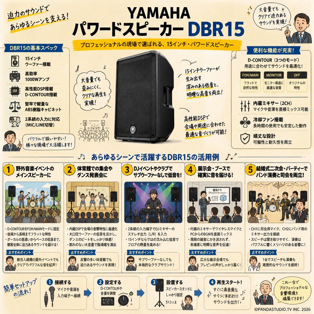 YAMAHA パワードスピーカーDBR15 用途