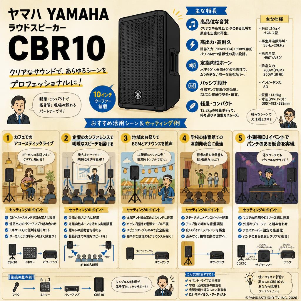 ヤマハ YAMAHA ラウドスピーカー CBR10 用途