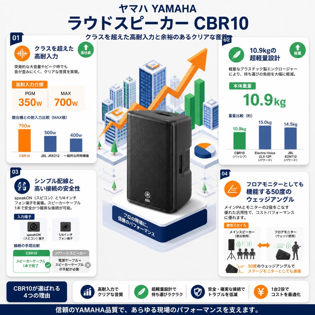 ヤマハ YAMAHA ラウドスピーカー CBR10 セールスポイント