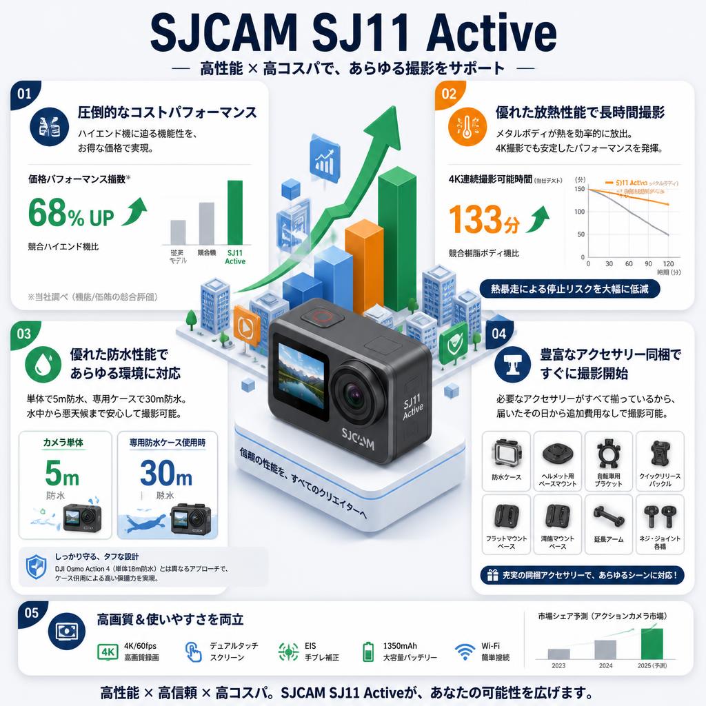 SJCAM SJ11 Active セールスポイント