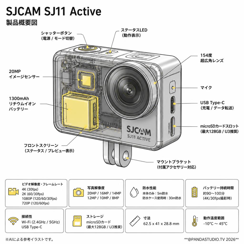 SJCAM SJ11 Active スペック