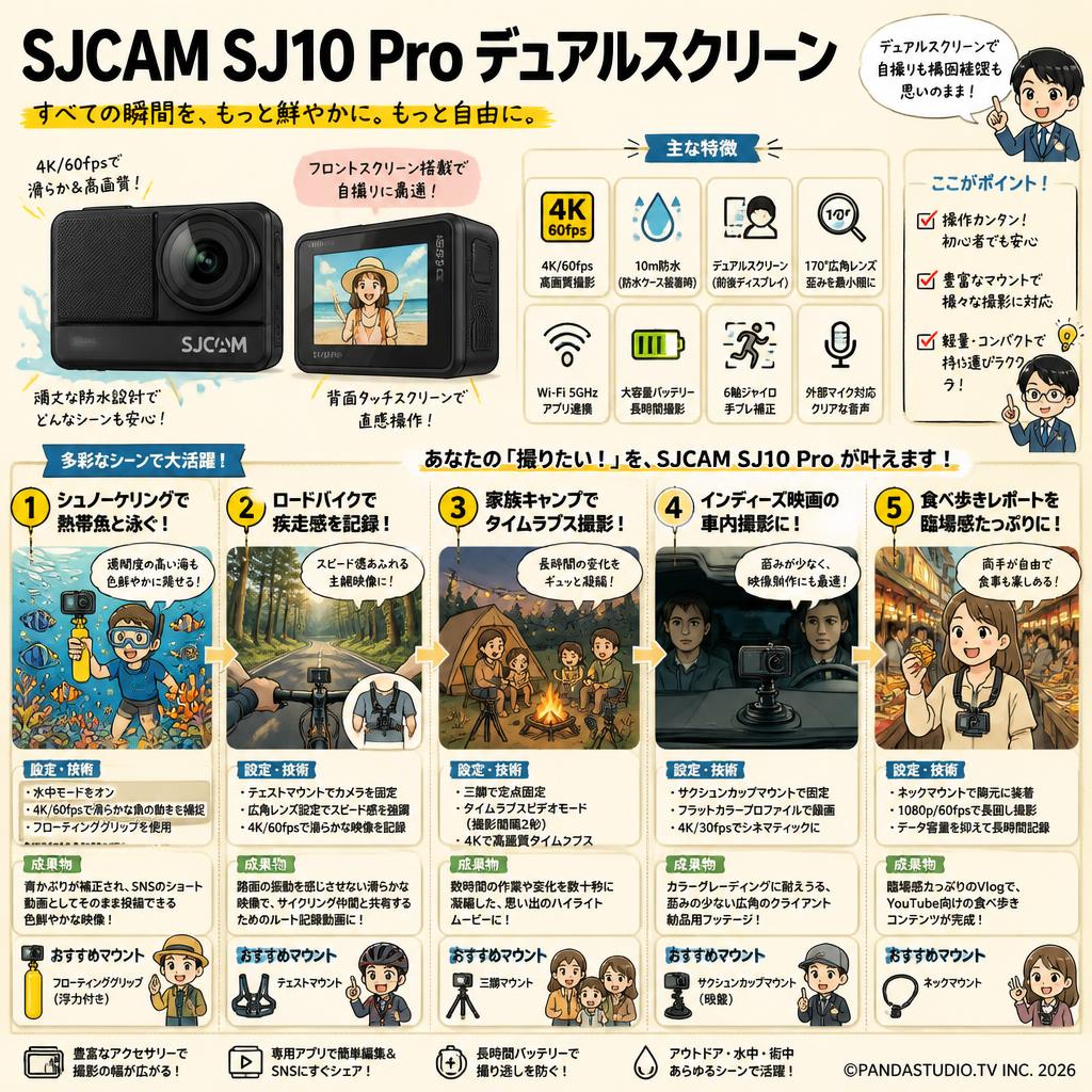 SJCAM SJ10 Pro Dual Screen 用途