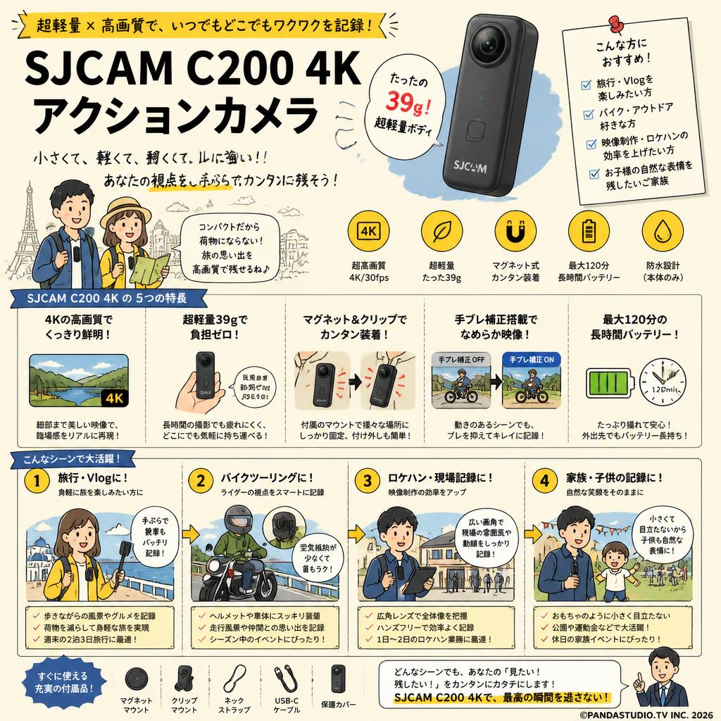 SJCAM C200 4K アクションカメラ おもな対象のお客様