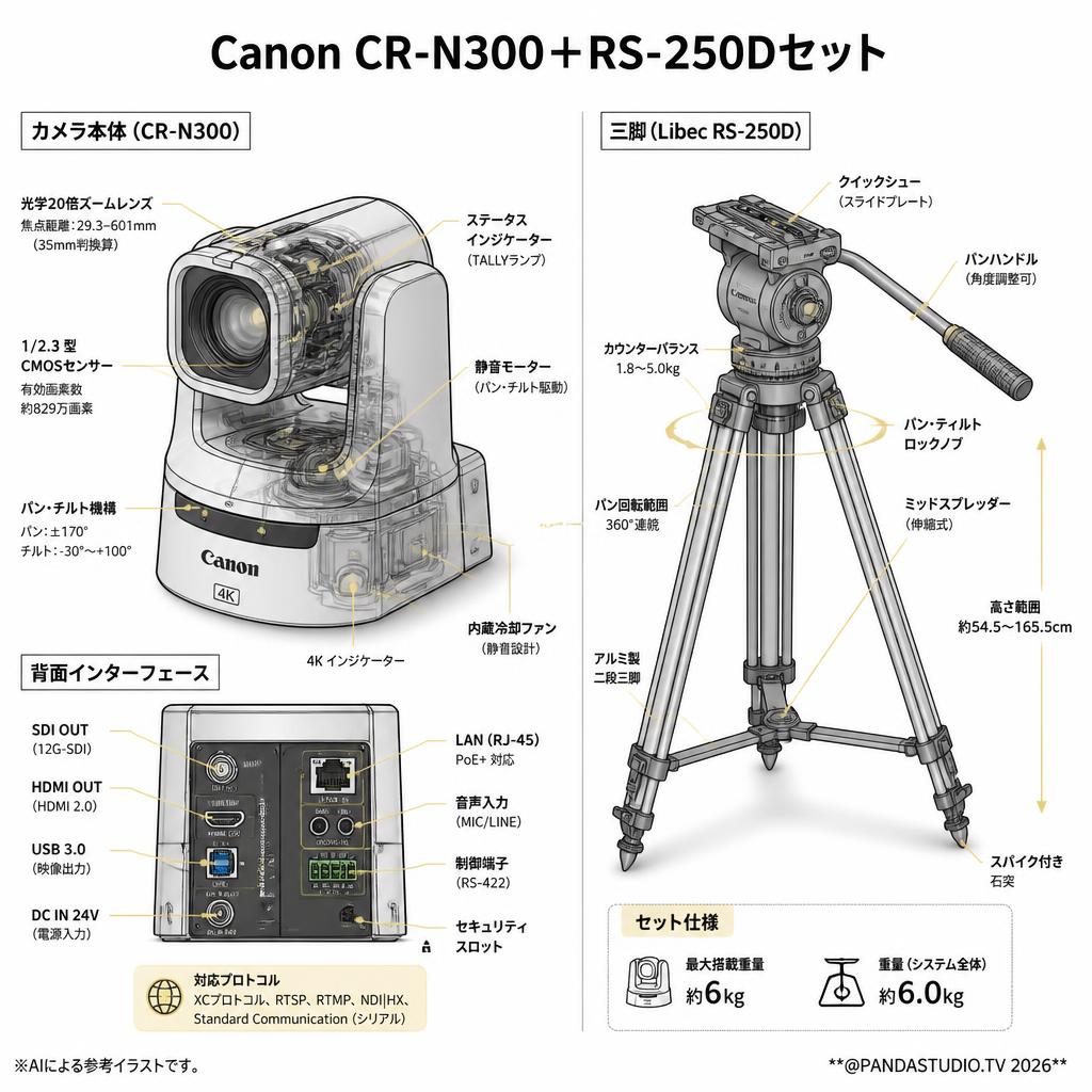 Canon CR−N300＋RS−250Dセット スペック