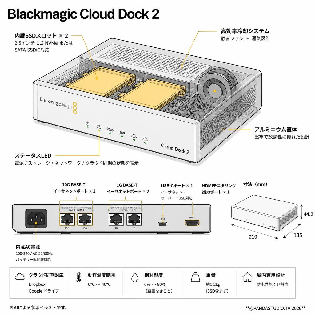 Blackmagic Cloud Dock 2 スペック